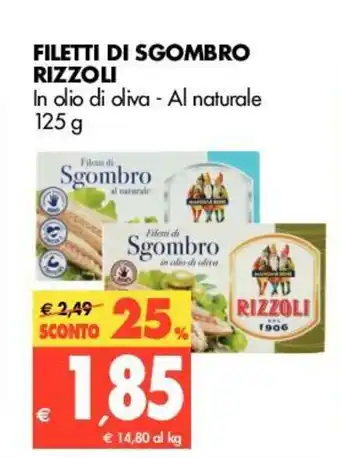 Tigros Rizzoli Filetti di Sgombro 125g offerta