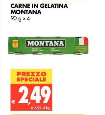 Tigros Montana Carne in Gelatina 90g x 4 offerta