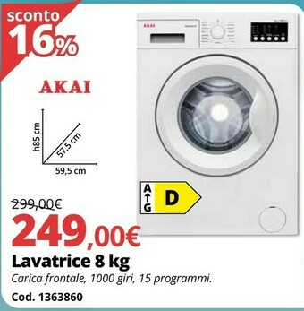 Brico Io Akai Lavatrice 8 Kg offerta