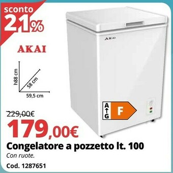 Brico Io Akai Congelatore A Pozzetto Lt.100 offerta
