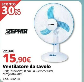 Brico Io Zephir Ventilatore Da Tavolo offerta