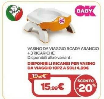Ok Baby Vasino Da Viaggio Roady Arancio +3 Ricariche