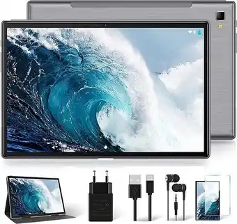 Amazon Android 11 tablet 10 pollici con custodia, 4gb ram octa-core yestel t5 tablets, processore da 1.6 ghz/batteria 6000mah/gp... offerta