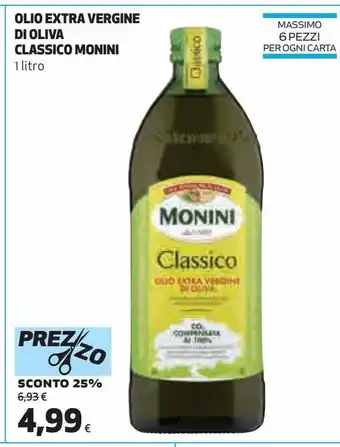Coop Olio extra vergine di oliva classico monini offerta