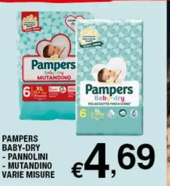 Pampers Baby-Dry Pannolini Mutandino Varie Misure