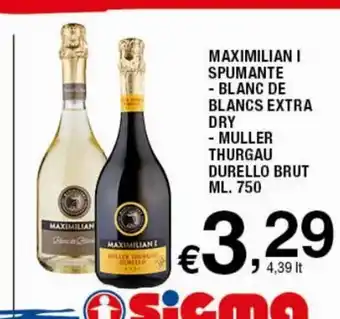 Maximilian I Spumante Blanc De Blancs Extra Dry Muller Thurgau Durello Brut 750 ml