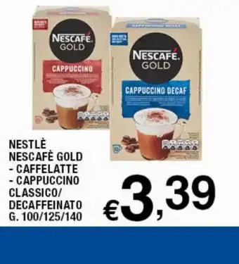 Sigma Superstore Nestlè Nescafè Gold Caffelatte Cappuccino Classico/ Decaffeinato g. 100 / 125 / 140 offerta
