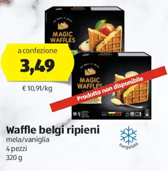 ALDI Waffle belgi ripieni mela/vaniglia 4 pezzi 320 g offerta