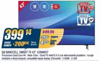 Sinergy LG Nanocell Smart TV 43" 43NANO7 offerta
