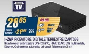 I-ZAP Ricevitore Digitale Terrestre IZAPT366