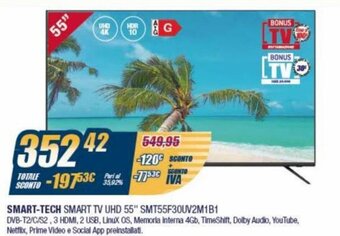 Smart-Tech Smart TV UHD 55" SMT55F30UV2M1B1
