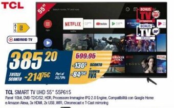 Sinergy TCL Smart TV UHD 55" 55P615 offerta