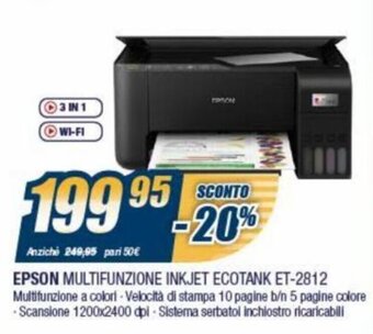 Epson Multifunzione Inkjet Ecotank ET-2812
