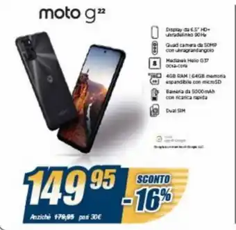 Sinergy Motorola moto g22 offerta