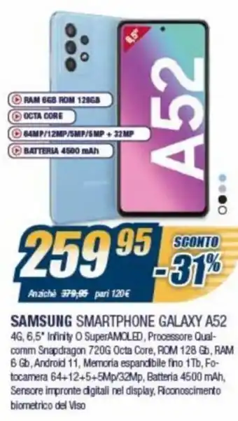Sinergy Samsung Smartphone Galaxy A52 offerta