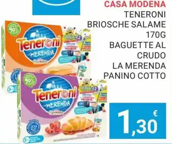 Casa Modena Teneroni Briosche Salame 170 g Baguette Al Crudo La Merenda Panino Cotto