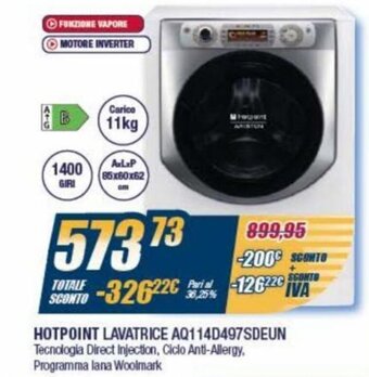 Sinergy Hotpoint Lavatrice AQ114D497SDEUN offerta