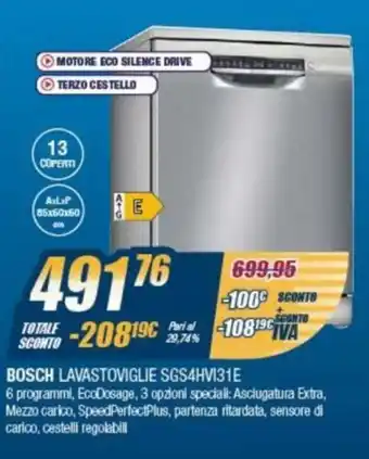 Sinergy Bosch Lavastoviglie SGS4HVI31E offerta