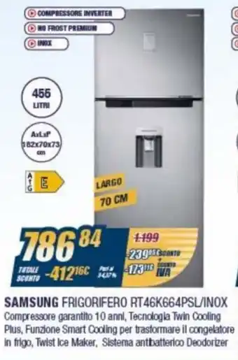 Sinergy Samsung Frigorifero RT46K664PSL/Inox offerta