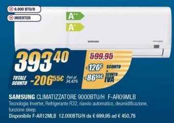 Sinergy Samsung Climatizzatore 9000BTU/H F-AR09MLB offerta