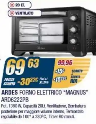 Sinergy Ardes Forno Elettrico "Mangus" ARD6222PB offerta
