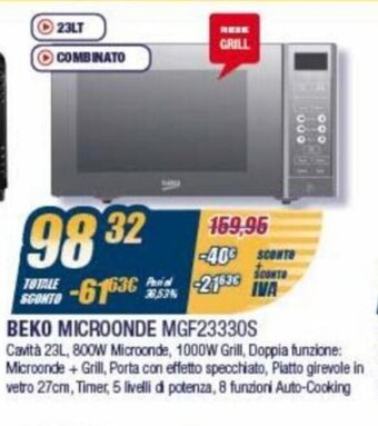 Sinergy Beko Microonde MGF23330S offerta
