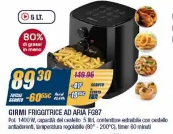 Sinergy Girmi Friggitrice Ad Aria FG87 offerta