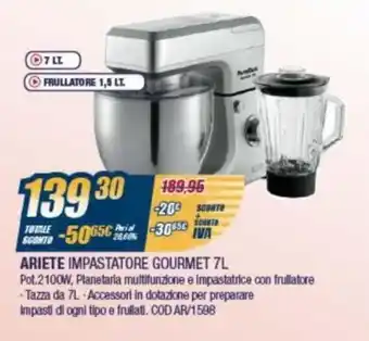 Sinergy Ariete Impastatore Gourmet 7L offerta