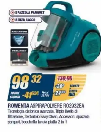Sinergy Rowenta Aspirapolvere R02932EA offerta