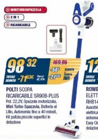 Sinergy Polti Scopa Ricaricabile SR90B-Plus offerta