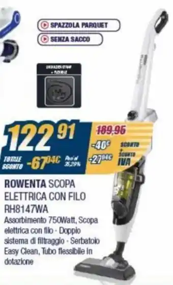 Sinergy Rowenta Scopa Elettrica con Filo RH8147WA offerta