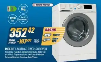 Sinergy Indesit Lavatrice BWE91285XWSIT offerta