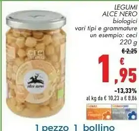 Conad Alce Nero Legumi Biologici offerta