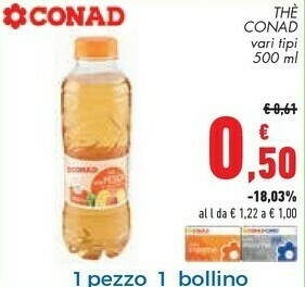 Conad Conad - Thè Alla Pesca 500 G(ml) offerta