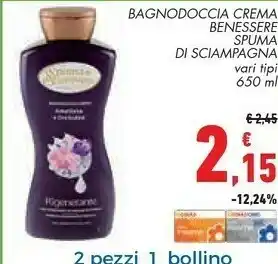 Conad Spuma di Sciampagna Bagnodoccia Crema Benessere Rigenerante offerta