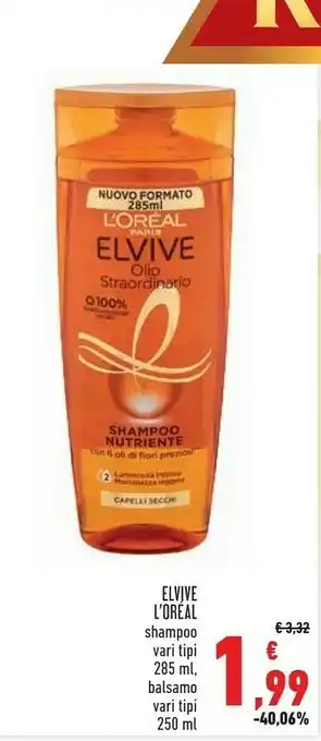 Conad L'oreal Paris Elvive Shampoo Nutriente offerta