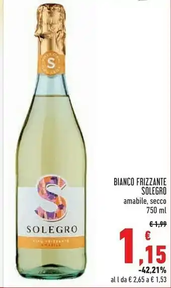 Conad Solegro Bianco Frizzante Amabile offerta