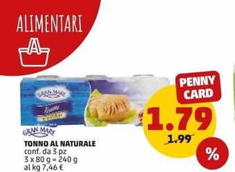 PENNY Tonno al naturale gran mare offerta