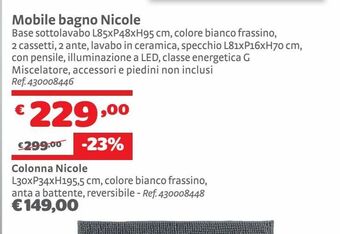 Bricocenter Mobile bagno nicole offerta