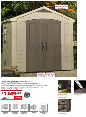 Bricocenter Casetta da giardino offerta