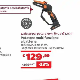 Bricocenter Potatore multifunzione a batteria offerta