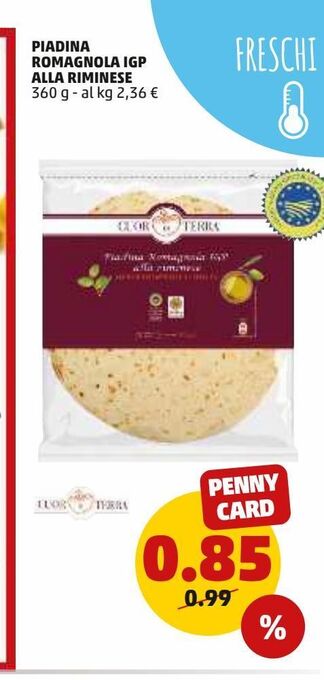 PENNY Piadina romagnola igp alla riminese offerta