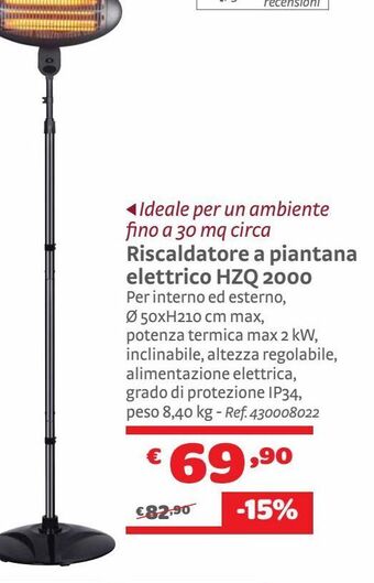 Bricocenter Riscaldatore a piantana elettrico hzq 2000 offerta