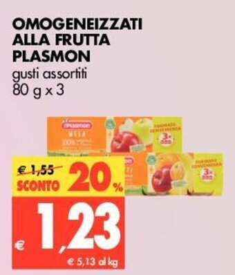 Tigros Plasmon Omogeneizzati Alla Frutta 80g x 3 offerta