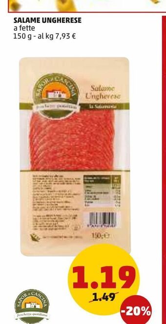 PENNY Salame ungherese offerta