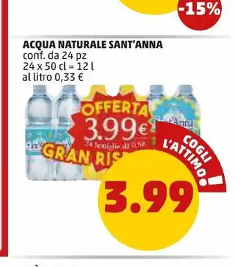 PENNY Acqua naturale sant'anna offerta