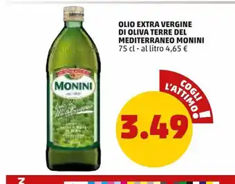 PENNY Olio extra vergine di oliva terre del mediterraneo monini offerta