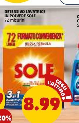 PENNY Detersivo lavatrice in polvere sole offerta