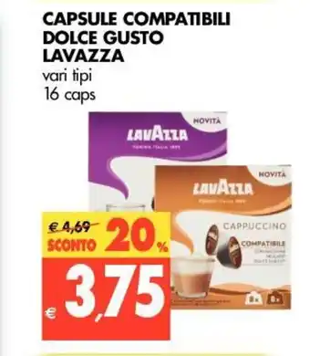 Tigros Lavazza Capsule Compatibili Dolce Gusto 16 caps offerta