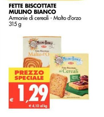 Tigros Mulino Bianco Fette Biscottate 315g offerta